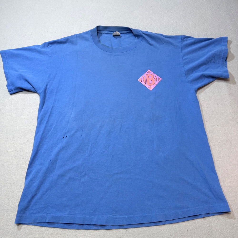 Vintage Blue T Shirt Large Water Wear Logo Graphic Tee‎ Made USA